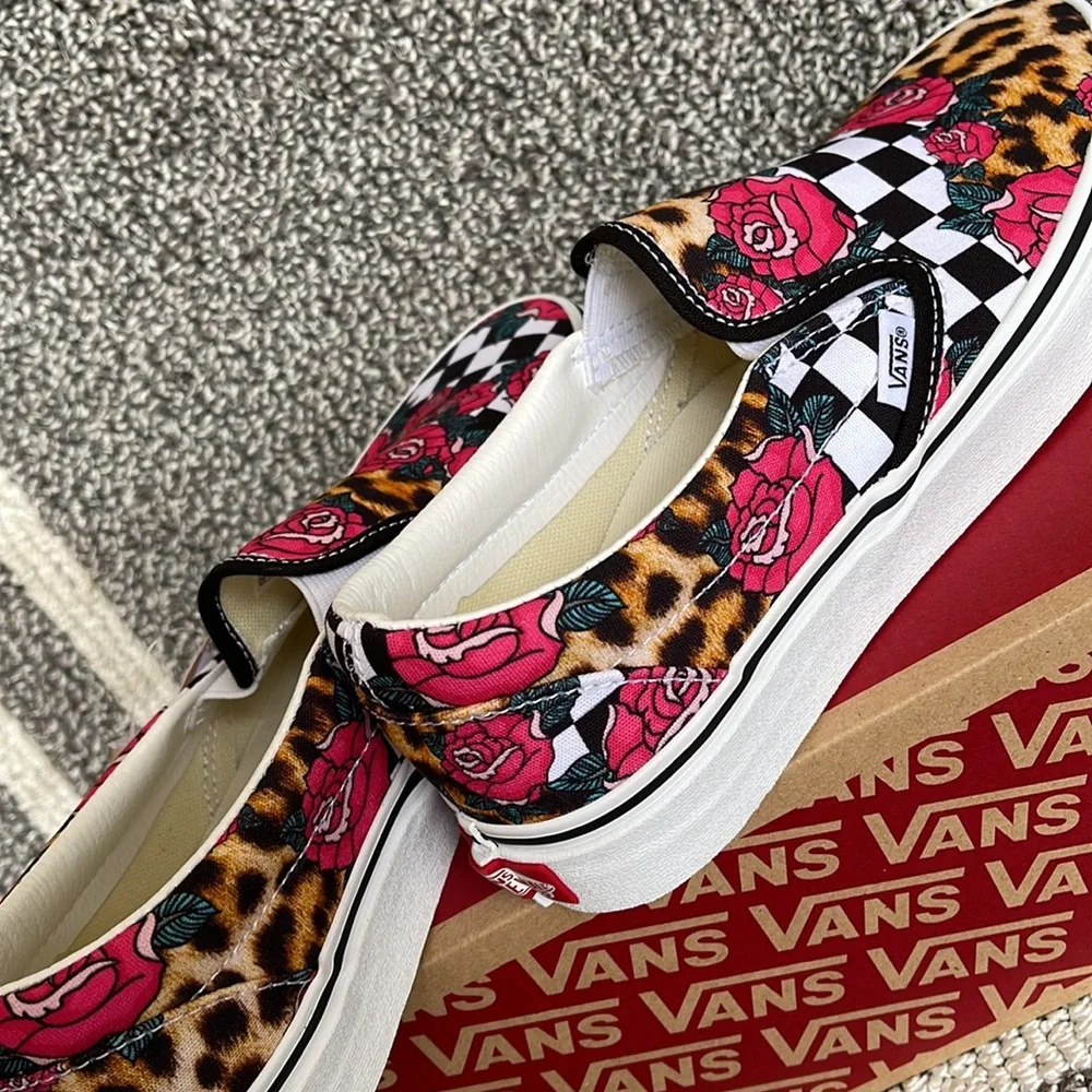 Vans Classic Slip-On Rose/Animal Check True White Multi WMNS - Picture 15 of 16